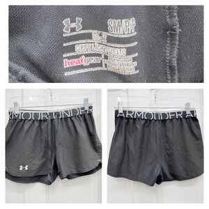 Under Armour Loose Fit Heat GearBlack Athletic Running Shorts Womens Small Black